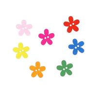 HOODANCOS 100pcs Flower Shaped Plastic Buttons for Clothes, 11mm Colorful Plum Pattern Buttons for DIY Knitting and Sewing Crafts