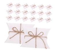 HOODANCOS 100pcs Pillow Candy Box Pillows Small Party Favor Boxes Favor Wedding Small Wedding Present White Paper
