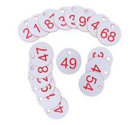 HOODANCOS 100pcs Plastic Id Number Tags Plastic Labels Round Hole Numbers Tags for Home Office Garage Marking Plates Key Labels for Organization