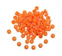 HOODANCOS 100pcs Plastic Nail Drill Dust Collector Caps Orange Dustproof Bit Protector for Electric Acrylic Nail Art Filing Machine Cuticle Guard with Hole Diameter Dust Barrier and Noise