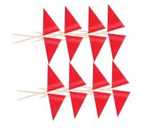 HOODANCOS 100pcs Red Mini Triangle Toothpick Flags Food Safe Blank Mini Flags for Party Appetizers Cupcakes Cheese Fruit Markers Wedding Dessert Decoration