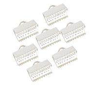 HOODANCOS 100pcs Silver Plated Metal Fastener Clasps for Jewelry Making Textured Ribbon Ends Cord Ends Zipper Clips Easy Use Flat Nose Pliers for Necklaces and Bracelets