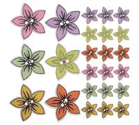 HOODANCOS 100pcs Small Wooden Flower Buttons for Clothes DIY Decorative Effect Easy to Sew Poplar Board Craft Supplies for Hand-Made Projects