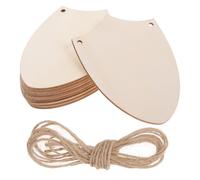 HOODANCOS 10Pcs Blank Wooden Shields Board Shield Craft with Jute Twine Versatile Use Resistant to Damage for Home Decor DIY Painting Christmas Party Decorations