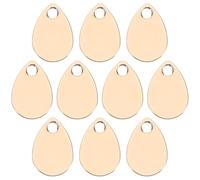 HOODANCOS 10pcs Brass Teardrop Charms Flat Tag Charms for DIY Jewelry Making Small Brass Tags Hole for Water Drop Pendant Craft Projects
