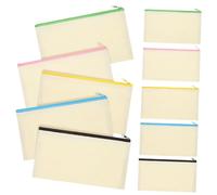 HOODANCOS 10pcs Canvas Zipper Pencil Bags Makeup Pouches Storage for Stationery Cosmetics and Sundries Capacity Organizers for Easy Access and Clutter Living