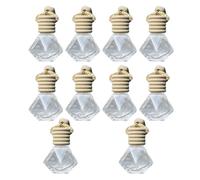 HOODANCOS 10pcs Car Hanging Pendant Air Perfume Bottles Refillable Essential Oil Diffusers Diamond-shaped Fragrance Ornaments for Vehicle and Home Interior Decoration