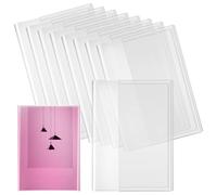 HOODANCOS 10pcs Clear Book Covers with Adhesive Closure Transparent Textbook Sleeves Non-Slip Protective Film for Students Reusable Book Cover Protectors
