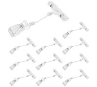 HOODANCOS 10pcs Clear Rotatable Price Sign Clips Multi-Function Sign Holders for Retail Store Display Double-Sided Label Clips for Supermarket Advertisement and Merchandise Tags