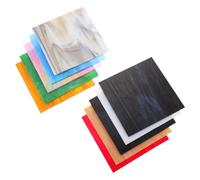 HOODANCOS 10Pcs Colored Water Ripple Glass Sheets for Stained Glass Projects and Mosaics Transparent Cathedral Craft Tiles for Home Church Office Durable Mica Material with Bright Colors