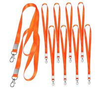 HOODANCOS 10pcs Flat Lanyard Strings for Keys Id Badges Orange Metal Clip Suitable for Office Events