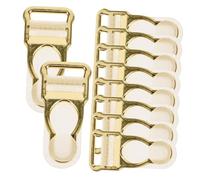 HOODANCOS 10pcs Gold Alloy Adjustable Suspender Clips and Sock Clamps for Diy Clothing Accessories, 12x35mm Hosiery Buckles for Dressmakers and Sewers, Suitable for Socks and Garters