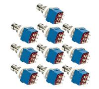 HOODANCOS 10pcs Guitar Effects Pedal Metal Switch True Bypass Stomp Foot Switch Blue for Electric Guitar Vintage Pedal Rewiring with LED Control