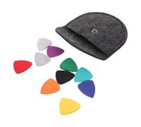 HOODANCOS 10pcs Heart Shaped Felt Ukulele Picks with Round Felt Pick Holder Bag Soft Wool for Warm Tone Noise Suppression Comfortable Grip for Guitar Ukulele Bass String Instruments and
