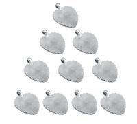 HOODANCOS 10pcs Heart-shaped Pendant Trays Bezel Jewelry Making Base Decorative Crystal Inlay White K25mm for Diy Necklace Crafting and Pendant Creation