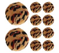 HOODANCOS 10Pcs Leopard Print Cat Ball for Indoor Kittens Interactive Kitten Exercise with Soft Fabric Fun Pet for Cats