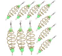 HOODANCOS 10PCS Luminous Fishing Bait Holder Beads with Spiral Hooks Floating Bait Spring for Night Carp Fishing Versatile Tool for Lakes Rivers and Seas