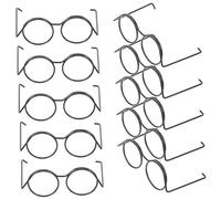 HOODANCOS 10pcs Metal Mini Doll Glasses Round Frame No Lens Props for Doll Accessories DIY Supply Decor and Role Playing