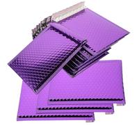 HOODANCOS 10pcs Padded Bubble Mailers Small Bubble Mailers with Purple Aluminum Laminated Films Lined Construction Self-Seal Closure Extra Protection for Moving and Schools