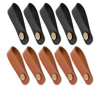 HOODANCOS 10pcs PU Leather Guitar Neck Strap Button Tie Lock Headstock Adapter for Acoustic Electric Bass Ukulele Secure Fastening Multi-instrument Compatibility Premium Accessories Kit