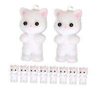 HOODANCOS 10pcs Small Flocking Cat Pendants Charms for Jewelry Making DIY Crafts Gifts for Cat Lovers Non-fading Keychain and Necklace Accessories