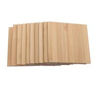 HOODANCOS 10pcs Square Bamboo Wood Blanks 8cm DIY Craft Wooden Squares for Engraving, Wood Burning Supplies and Coasters for Home Decor and Hobby Crafting