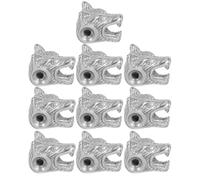 HOODANCOS 10pcs Stainless Steel Wolf Head Beads 11x13x2mm Antique Animal Charms for Jewelry Making, Loose Steel Beads for Men’s Bracelets and Necklaces DIY