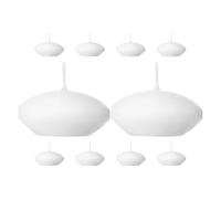 HOODANCOS 10pcs White Floating Candles Large Unscented Dripless Cylindrical Tealight Candles for Bathrooms and Weddings Compact Floating for Romantic Dinner Centerpieces
