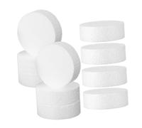HOODANCOS 10pcs White Foam Cylinders for DIY Crafting Polystyrene Round Cake Dummies for Wedding Decor Modeling Blocks for Fake Cakes and Event Decorations