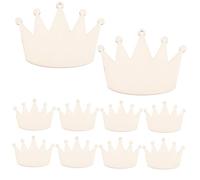 HOODANCOS 10Pcs Wooden Crown Pendants Craft Decorations for Bracelets DIY Jewelry Making Home Decor Accessories with Elegant Crown Charm Design