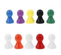 HOODANCOS 10Pcs Wooden Game Pieces for Board Games Small Colored Wood Chess Figures Set in Blue Black White Red Purple Yellow Green Orange Replacement Chess Accessories