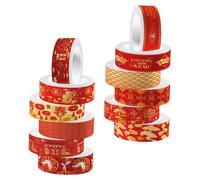 HOODANCOS 12 Rolls Chinese Year Decorative Washi Tape for Scrapbooking DIY Crafts Transparent Adhesive Tape with Dragon Pattern Easy to Stick and Tear for Diary Album and Planner Decoration