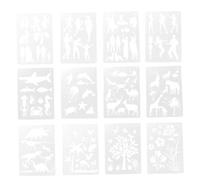HOODANCOS 12pcs Drawing Templates for Animal Plant Figure Painting Stencils DIY Craft Supplies Safe and Easy to Use for Creative Art Projects