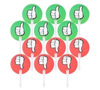 HOODANCOS 12pcs Dual-sided Yes No Voting Paddles for Classroom Interaction and School Voting, Portable Plastic Handheld Answer Boards with True False Simulation in Green and Red for Students