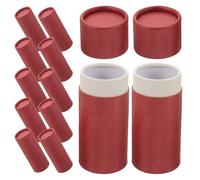 HOODANCOS 12pcs Kraft Paper Tubes with Lid 50ml round Essential Oil Bottle Packaging Boxes for Candy Tea Coffee, Easy to Carry and Light Heat Protection, Natural Texture, Holiday Present