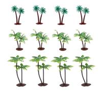 HOODANCOS 12pcs Mini Artificial Coconut Palm Trees Model Miniature Indoor Decorations for DIY Micro Landscape Beach Decor Ornamental Plants for Fish Tank Scenery and Architectural Dioramas