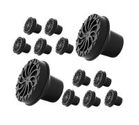 HOODANCOS 12pcs Non-Slip Rubber Tips for Walking Sticks and Trekking Poles Black Replacement Ends for Tube Diameter Quad Tripod Canes Hiking Seniors Crutches Stability Protectors