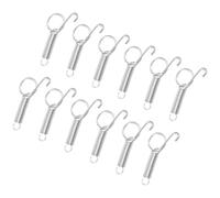 HOODANCOS 12pcs Spring Hooks Rabbit Cage Spring Hook Stainless Steel Silver Sturdy Not Easy to Wear and Tear Reliable and Stable Accessory for Pet Cage Door to Ensure The Safety of Pets