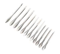 HOODANCOS 12pcs Stainless Steel Sampling Measuring Spoon Multi-Functional Laboratory Measuring Scoop Tool for Powder and Liquid Samples Compact Portable Design for Home Classroom and