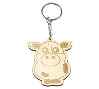 HOODANCOS 12pcs Wooden Carved Cartoon Animal Keychain Diy Pendant for Boys and Girls Set in Mix Pattern Keychains Key Holder Keyring