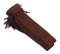 HOODANCOS 15pcs Brown Drawstring Pen Bags Scratch-Proof Lint Material with Double-Sided Thickened Velvet Elegant and Simple