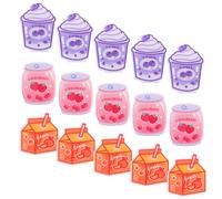 HOODANCOS 15Pcs Cute Acrylic Binder Clips Set with Strawberry, Orange Blueberry Designs, Small Multi-Use Paper Clips for Office, Snack Bag Sealing, Photo and Document Clamps