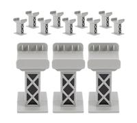HOODANCOS 15Pcs Multi-Tiered Plastic Train Bridge Piers Railway Track Supports Elevated Risers Compatible with Major Brands for Model Train Table and Railroad Track Accessories