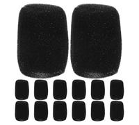 HOODANCOS 15pcs Sponge Microphone Windscreens Covers for Handheld Microphone, Ballshaped Black Windshield Muffs Enhanced Protection and Noise Reduction for Stage Performances and Dance