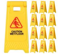 HOODANCOS 15pcs Traffic Road Signs Learn Fake Small Cone Roadblock Educational Traffic Simulation Road Blocks Boy Girl Miniature Play Barricade Street Tiny Outdoor Yellow