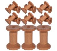 HOODANCOS 15pcs Wooden Bobbins Spools with Rounded Edges for Comfortable Use, Suitable for Polyester and Cotton Threads, for Wire Weaving and Home Displays, Featuring Vintage Style