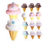 HOODANCOS 16pcs Fake Ice Cream Modeling Figurine Realistic Simulation Ice Cream Props for Dessert Displays Photo Props and Stress Relief Vivid Models