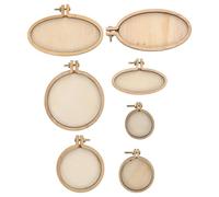 HOODANCOS 16pcs Mini Embroidery Hoops Set Wooden Decorative Cross Stitch Frames for Handcraft DIY, Small Handwork Circles for Sewing and Home Decor