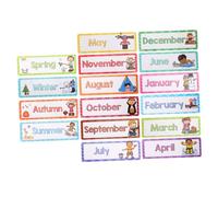 HOODANCOS 16pcs Seasonal and Monthly English Flash Cards for Classroom Learning Tools to Enhance Language Skills Interactive and Engaging Educational Resources for Kindergarten and Home