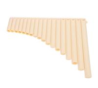 HOODANCOS 18-Note C Key Pan Flute Beige Educational Panpipe School Musical Instrument for Beginners Teaching and Performance